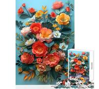 Puzzle pour Adultes 1000 pièces Un Bouquet coloré Décoration intérieure Jouet Jeu Impossible avec des pièces de Formes aléatoires Parfaitement emboîtables (Dimensions 38x52cm)