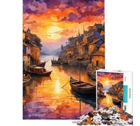 Puzzle pour Adultes 1000 pièces Un Minuscule Village de pêcheurs Jeu Impossible pour Un Jeu éducatif et Stimulant Cadeau d'anniversaire Améliore la mémoire (Dimensions 38x26cm)