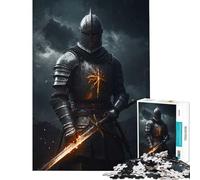 Puzzle pour Adultes 1000 pièces Un Puissant Chevalier médiéval Défi éducatif Défi Difficile Jeux Amusants pour Les 14 Ans et Plus (50x75cm)