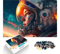Puzzle pour Adultes 1000 pièces Une Femme Astronaute Jeux éducatifs Décoration d'intérieur Interaction Parent-Enfant 38x26cm