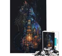 Puzzle pour Adultes 1000 pièces Urban Feline Dreams Défi d'intelligence cérébrale Jouet addictif Jeu Pratique pour Femmes (Dimensions 38x52cm)
