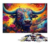 Puzzle pour Adultes 1000 pièces Vache psychédélique colorée du Futur Puzzles pour Puzzles en Papier Jouet éducatif Anti-Stress 1000 pièces (38 x 26 cm)