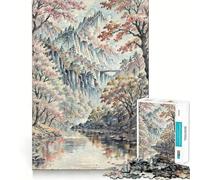 Puzzle pour Adultes 1000 pièces Vallée d'automne Découpe serrée Jeu de logique Amusant Détente Cadeau d'anniversaire pour l'esprit (38x52cm)