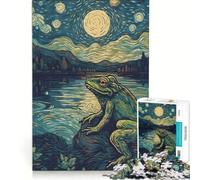 Puzzle pour Adultes 1000 pièces Van Gogh Grenouille Cottagecore Jeu de réflexion pour s'amuser en Famille améliorer l'amour Entre Les Couples 38x26cm