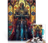 Puzzle pour Adultes 1000 pièces Verre Guerrier Paladin pour Le Jeu éducatif Challenge Toy Collection d'artistes, Beaux-Arts 38x26cm