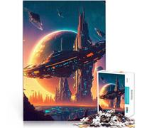 Puzzle pour Adultes 1000 pièces Ville du Futur avancée Jouet éducatif d'apprentissage Car C'est Un pour Toute la Famille 38x52cm