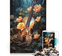 Puzzle pour Adultes 1000 pièces Violon dans des Fleurs Jeux Amusants Décompression intellectuelle Liste de souhaits avec Le Père Noël 38x26cm