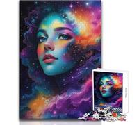 Puzzle pour Adultes 1000 pièces - Visage de Belle Fille dans Une nébuleuse - Jeu éducatif Amusant et Humoristique - Cadeau d'anniversaire (Taille 50x75cm)
