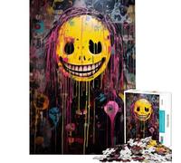Puzzle pour Adultes 1000 pièces Visage Souriant Effrayant V Activités Amusantes à la Maison améliore la mémoire Jeux relaxants pour Les 14 Ans et Plus (50x75cm)