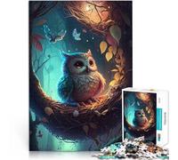 Puzzle pour Adultes 1000 pièces Vision du Monde enchantée du Hibou Jeu intellectuel Jouet Cadeau pour Les Anniversaires 38x26cm