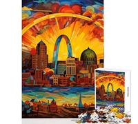 Puzzle pour Adultes 1000 pièces Vitrail Saint-Louis Relax Games Jeu éducatif Stimulant avec pièces de Formes aléatoires Parfaitement emboîtables (50x75cm)