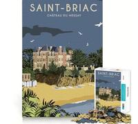 Puzzle pour Adultes 1000 pièces Voyage à Saint Briac Découpe de qualité supérieure Jeu de logique Amusant et Facile à Jouer Décoration Murale de Noël (50x75cm)