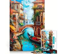Puzzle pour Adultes 1000 pièces Voyage à Venise Italie Découpe de qualité supérieure Jeu de logique Amusant et Facile à Jouer Décoration Murale de Noël (38x52cm)