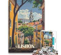 Puzzle pour Adultes 1000 pièces Vue de Rue de Lisbonne Jeu intellectuel Cadeau d'anniversaire 38x52cm (1000 pièces)