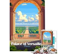 Puzzle pour Adultes 1000 pièces Vue du château de Versailles Puzzle de 1000 pièces décoration Murale défi Stimulant Beau Design (38x26cm)