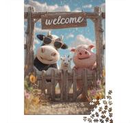 Puzzle pour Adultes 1000 Pièces Welcome to The Farm Puzzle pour Adolescents Difficile, Liste De Souhaits avec Le Père Noël, Jeu Amusant Et Stimulant pour Toute La Famille 38x26cm/1000pcs