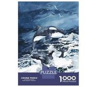 Puzzle pour Adultes 1000 Pièces Wild Orcas Puzzle Jeu Manuel D'assemblage De Motifs Idéal comme Cadeau 38x26cm/1000pcs
