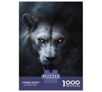 Puzzle pour Adultes 1000 Pièces Wild Withe Lion Halloween Puzzle Adulte Jeu Manuel Découpe De Précision Idéal comme Cadeau 38x26cm/1000pcs