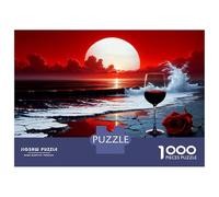 Puzzle pour Adultes 1000 Pièces Wine and Waves Puzzle Jeux Relaxants Découpe De Précision Interaction Parent-Enfant 52x38cm/1000pcs