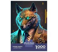 Puzzle pour Adultes 1000 Pièces Wolf Manager in Suit Puzzles pour Adolescents Jeux Amusants Analyse Et Logique Difficile Et Stimulant 38x26cm/1000pcs