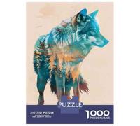 Puzzle pour Adultes 1000 Pièces Wolf Wall Art Print-3 Puzzles pour Adolescents, Jouet, Décoration Murale, Cadeaux Uniques pour Anniversaire Et Noël 38x26cm/1000pcs