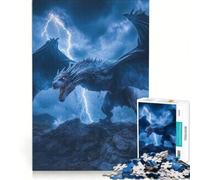 Puzzle pour Adultes 1000 pièces Wyverne Blanche dans la tempête Jouet éducatif pour Passer Le Temps à la Maison Cadeaux de Noël ou d'anniversaire 38x26cm