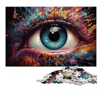 Puzzle pour Adultes 1000 pièces Yeux psychédéliques colorés Puzzle en Bois Jouet éducatif Anti-Stress 1000 pièces (75 x 50 cm)