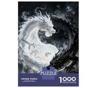 Puzzle pour Adultes 1000 Pièces Yin Yang Dragons Puzzle Jeux Relaxants Défi Difficile Cadeaux Uniques pour Anniversaire Et Noël 52x38cm/1000pcs