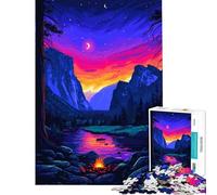 Puzzle pour Adultes 1000 pièces Yosemite Nuit Pixel Art Impossible Game Toys Jeux éducatifs Cadeaux pour Anniversaires Activités familiales (Taille 75x50cm)