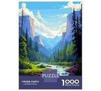 Puzzle pour Adultes 1000 Pièces Yosemite View Pixel Art Puzzles pour Adolescents, Jeux Amusants, Passe-Temps Idéal comme Cadeau 38x26cm/1000pcs