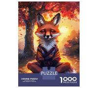 Puzzle pour Adultes 1000 Pièces Zen Meditating Fox Puzzles pour Adultes - Jeux De Construction - Cadeaux D'analyse Et De Logique pour Les Amis Et La Famille 70x50cm/1000pcs
