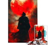 Puzzle pour Adultes 1000 Samouraïs sous la Lune de Sang Jeu intellectuel éducatif Amusant et Humoristique Cadeau d'anniversaire (Dimensions 38x52cm)
