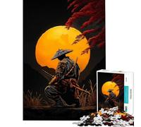 Puzzle pour Adultes 1000 Samouraïs sous la Lune Jeu Stimulant et Relaxant Activités familiales Cadeau d'anniversaire (Dimensions 38x26cm)