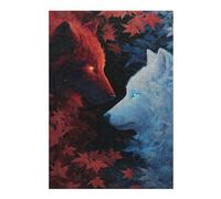 Puzzle pour Adultes 1000pcs(38x26cm) Red Vs. White Wolves A Tale of Contrast Puzzles pour Adultes, Jouets Anti-Stress, Cadeaux pour Femmes, Anniversaires Et Cadeaux Uniques 1000pcs(38x26cm)