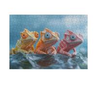 Puzzle pour Adultes 1000pcs(38x26cm) Three Colorful Chameleons on A Leaf Puzzle De Puzzle Jeux Relaxants Améliore La Mémoire Cadeaux Uniques pour Anniversaire Et Noël 1000pcs(38x26cm)
