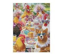 Puzzle pour Adultes 1000pcs(52x38cm) Chickens Tea Party Puzzles pour Adultes, Jouets Anti-Stress, Cadeaux pour Femmes, Anniversaires Et Cadeaux Uniques 1000pcs(52x38cm)
