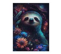 Puzzle pour Adultes 1000pcs(52x38cm) Cosmic Sloth with Flowers-1 Jeu De Réflexion Casse-tête Difficile, Cadeau De Noël Ou d'anniversaire 1000pcs(52x38cm)