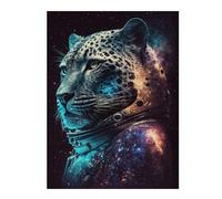 Puzzle pour Adultes 1000pcs(52x38cm) Pièces Puzzle Leopard Astronaut Galaxy Art Print Puzzles pour Adultes, Jouets Anti-Stress, Décoration Murale, Cadeaux pour Les Amis Et La Famille 1000pcs(52x38cm)