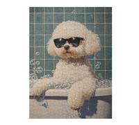 Puzzle pour Adultes 1000pcs(52x38cm) Poodle in Bathtub with Sunglasses-1 Puzzles pour Adolescents Jeu Manuel Assemblage De Motifs Cadeaux Uniques pour Anniversaire Et Noël 1000pcs(52x38cm)