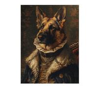 Puzzle pour Adultes 1000pcs(52x38cm) Royal German Shepherd Portrait Puzzles pour Adolescents Jeu Manuel Assemblage De Motifs Cadeaux Uniques pour Anniversaire Et Noël 1000pcs(52x38cm)