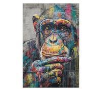 Puzzle pour Adultes 1000pcs(75x50cm) Colorful Chimpanzee Graffiti Art Print Puzzles pour Adultes, Jouets Anti-Stress, Cadeaux pour Femmes, Anniversaires Et Cadeaux Uniques 1000pcs(75x50cm)