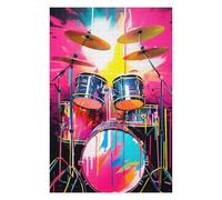 Puzzle pour Adultes 1000pcs(75x50cm) Colorful Drum Set Art-2 Puzzles pour Adultes Jeu Manuel Assemblage De Motifs Cadeaux d'anniversaire Et Cadeaux Uniques 1000pcs(75x50cm)