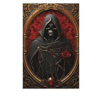 Puzzle pour Adultes 1000pcs(75x50cm) Dark Reaper with Red Rose Jeu De Réflexion Casse-tête Difficile, Cadeau De Noël Ou d'anniversaire 1000pcs(75x50cm)