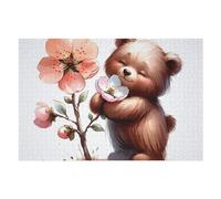 Puzzle pour Adultes 1000pcs(75x50cm) Floral Teddy Bear Illustration Puzzle De Puzzle Jeux Relaxants Améliore La Mémoire Cadeaux Uniques pour Anniversaire Et Noël 1000pcs(75x50cm)