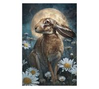 Puzzle pour Adultes 1000pcs(75x50cm) Moonlit Hare in Daisies Puzzles pour Adolescents Jeu Manuel Assemblage De Motifs Cadeaux Uniques pour Anniversaire Et Noël 1000pcs(75x50cm)
