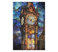 Puzzle pour Adultes 1000pcs(75x50cm) Stained Glass Clock Tower-2 Puzzles pour Adolescents Jeu Manuel Assemblage De Motifs Cadeaux Uniques pour Anniversaire Et Noël 1000pcs(75x50cm)