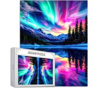 Puzzle pour Adultes 1500 Pièces, Aurore Puzzle Adulte 1500 Pièces Lettres à l'arrière, Pas de poussière, Jeu éducatif défi Joue Art Puzzles Classiques Paysage, pour Personnes âgées 87x57cm H-6727