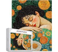 Puzzle pour Adultes 1500 Pièces, Klimt Puzzle Adulte 1500 Pièces Lettres à l'arrière, Pas de poussière, Jeu éducatif défi Joue Art Puzzles Classiques Femme, Cadeau pour Personnes âgées 87x57cm H-1453