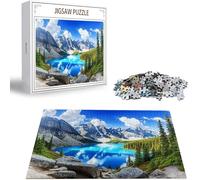Puzzle pour Adultes 1500 Pièces, Lac Puzzle Adulte 1500 Pièces lettres à l'arrière, pas de poussière, Jeu éducatif défi Joue Art Puzzles Classiques Montagne, Cadeau pour Personnes âgées 87x57cm H-3397
