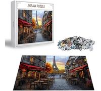 Puzzle pour Adultes 1500 Pièces, Rue Puzzle Adulte 1500 Pièces Lettres à l'arrière, Pas de poussière, Jeu éducatif défi Joue Art Puzzles Classiques Vue Nocturne, pour Personnes âgées 87x57cm H-7519